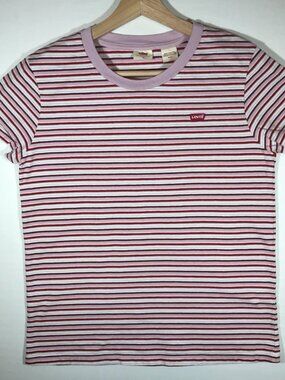 Levi's Women's Small Red Stripe Short Sleeve T-Shirt